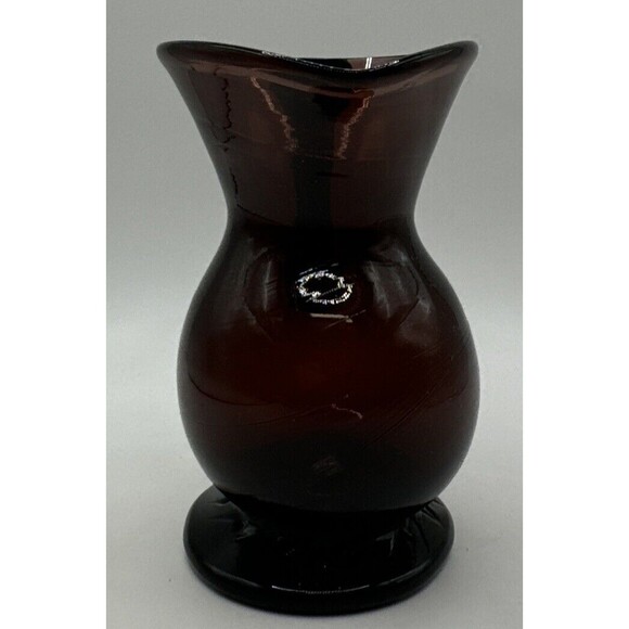 AMETHYST  Glass Pitcher Small 5 Inch Tall Hand Blown Vintage Purple Plum - Picture 2 of 7